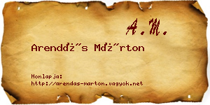 Arendás Márton névjegykártya